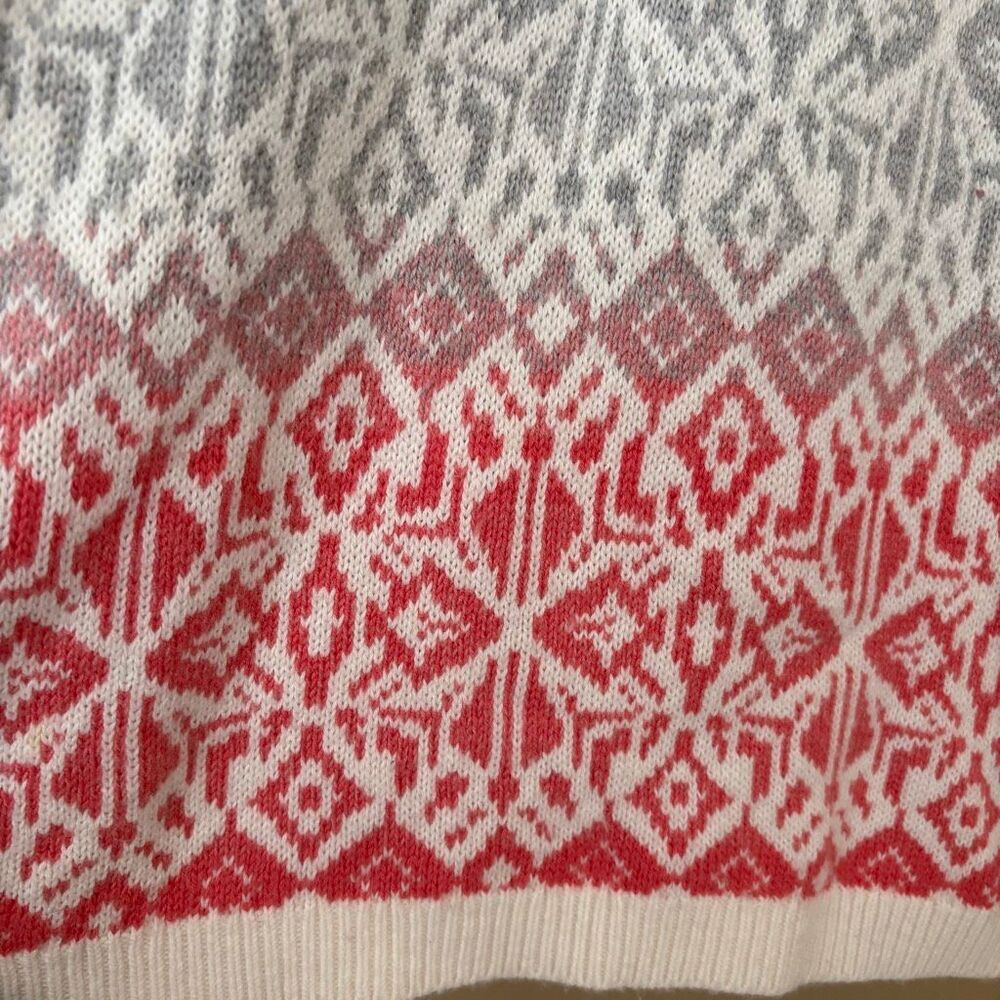 Talbots Women Pullover Pink Gray Ombre Fair Isle Wool Blend Sweater Petite Large - Picture 5 of 7